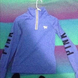 vs pink half zip athletic jacket